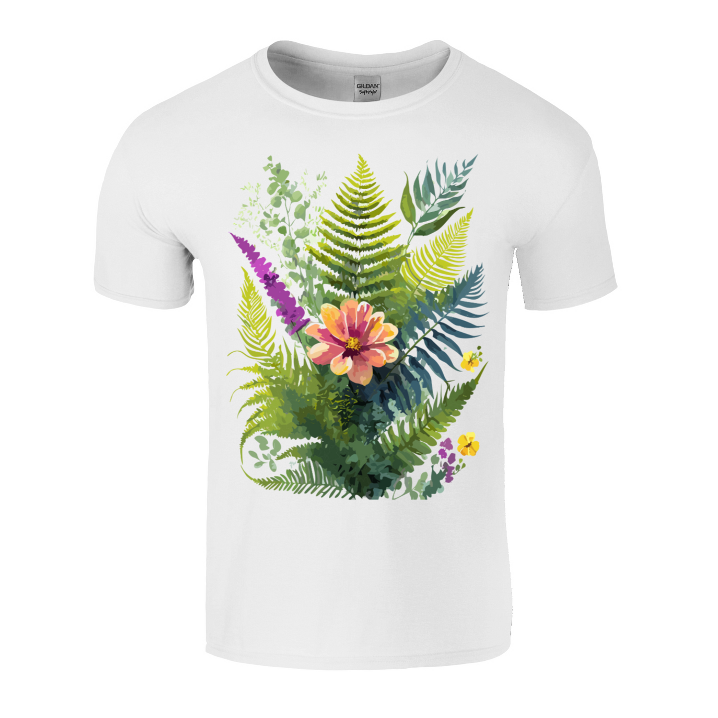 Colorful Ferns and Flowers Mother's Day T-Shirt