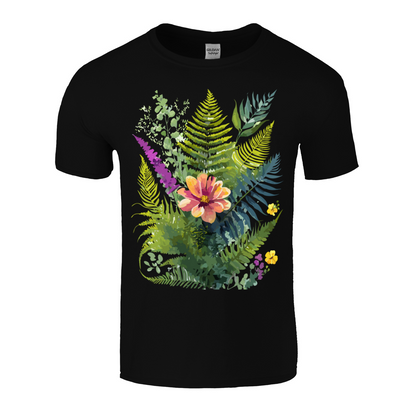 Colorful Ferns and Flowers Mother's Day T-Shirt