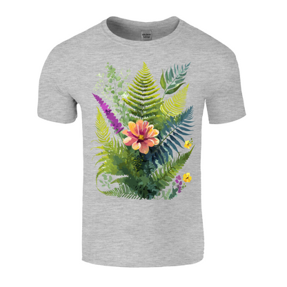 Colorful Ferns and Flowers Mother's Day T-Shirt