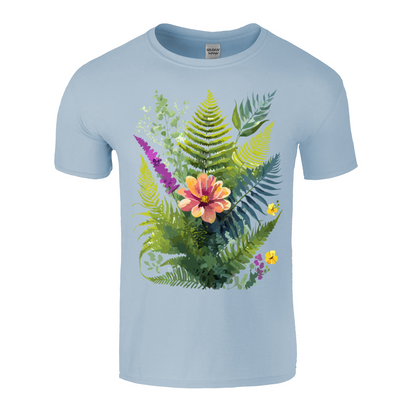 Colorful Ferns and Flowers Mother's Day T-Shirt