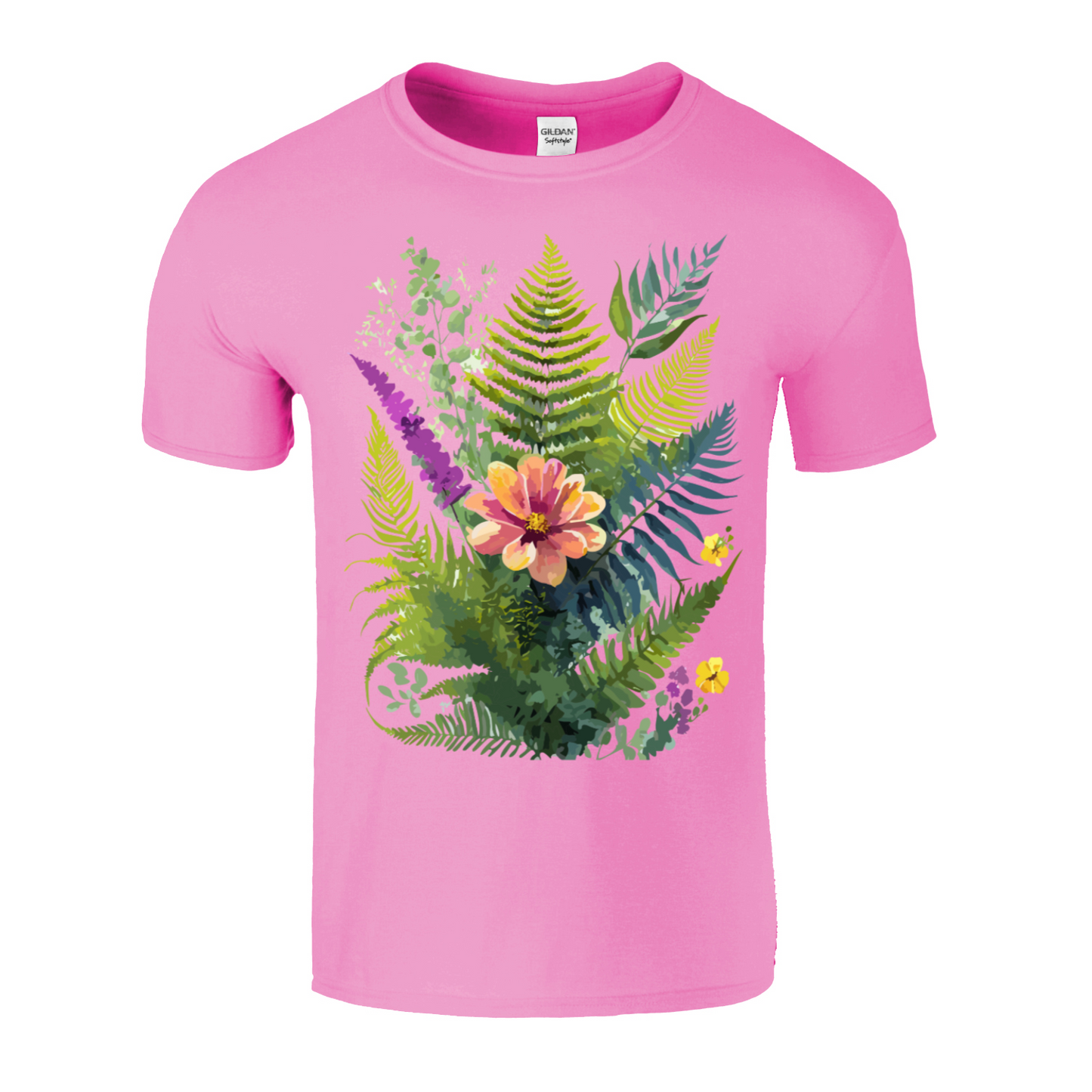 Colorful Ferns and Flowers Mother's Day T-Shirt