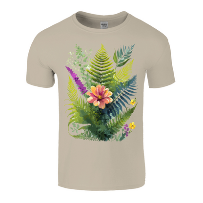 Colorful Ferns and Flowers Mother's Day T-Shirt