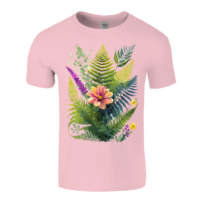 Colorful Ferns and Flowers Mother's Day T-Shirt