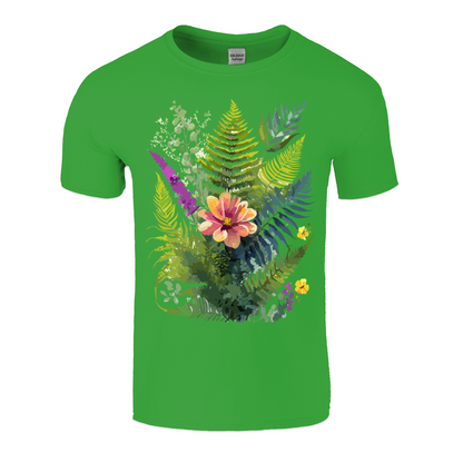 Colorful Ferns and Flowers Mother's Day T-Shirt