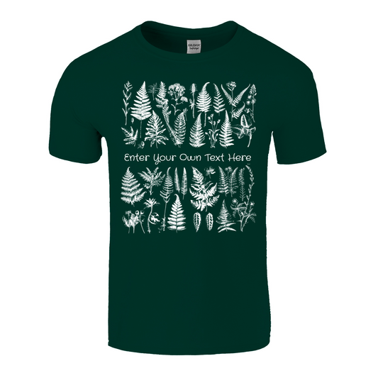 White Ferns and Leaves Personalized T-Shirt