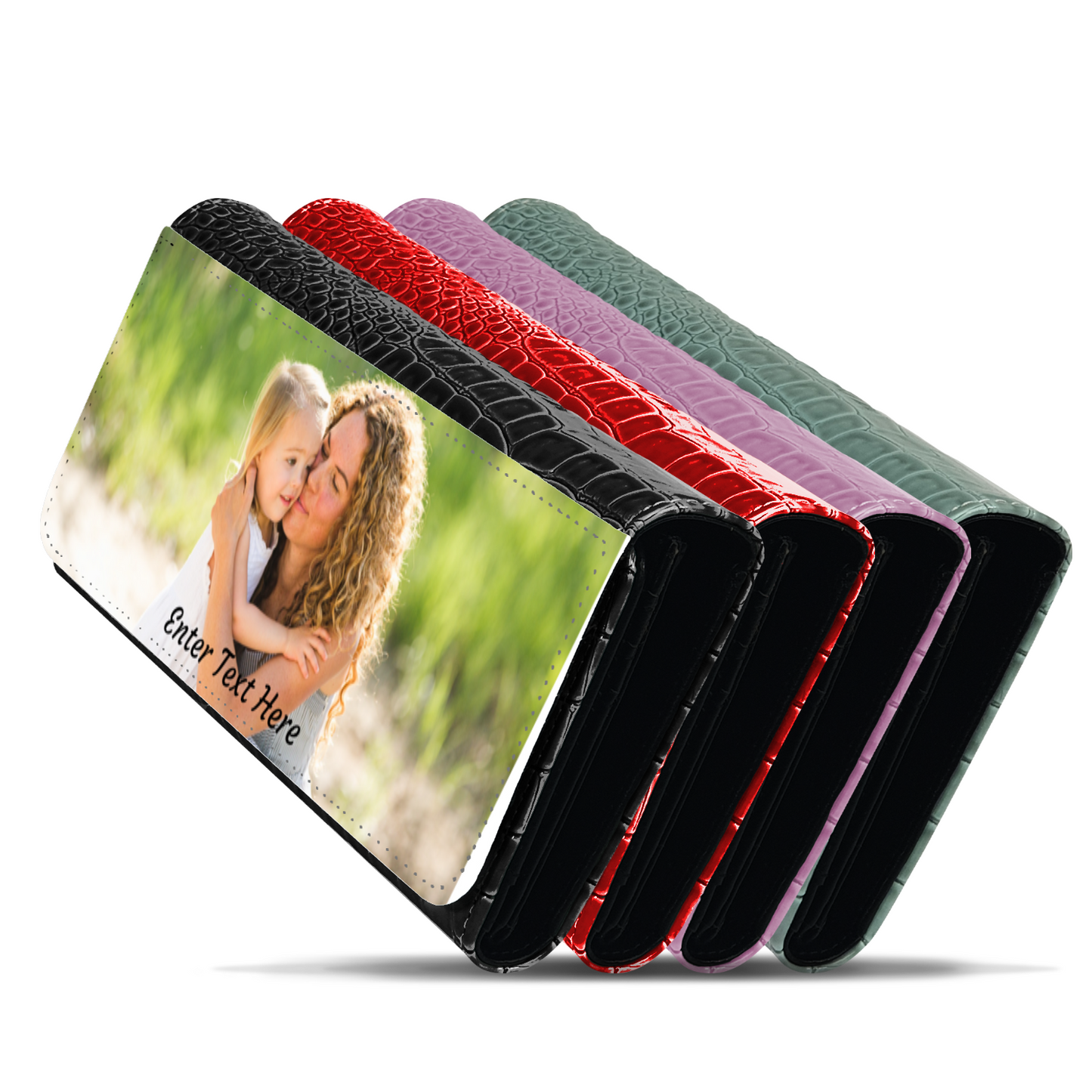 Personalized Photo Upload Faux Crocodile Skin Ladies Purse