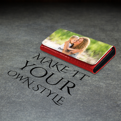 Personalized Photo Upload Faux Crocodile Skin Ladies Purse