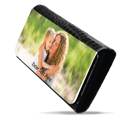 Personalized Photo Upload Faux Crocodile Skin Ladies Purse