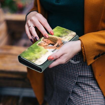 Personalized Photo Upload Faux Crocodile Skin Ladies Purse