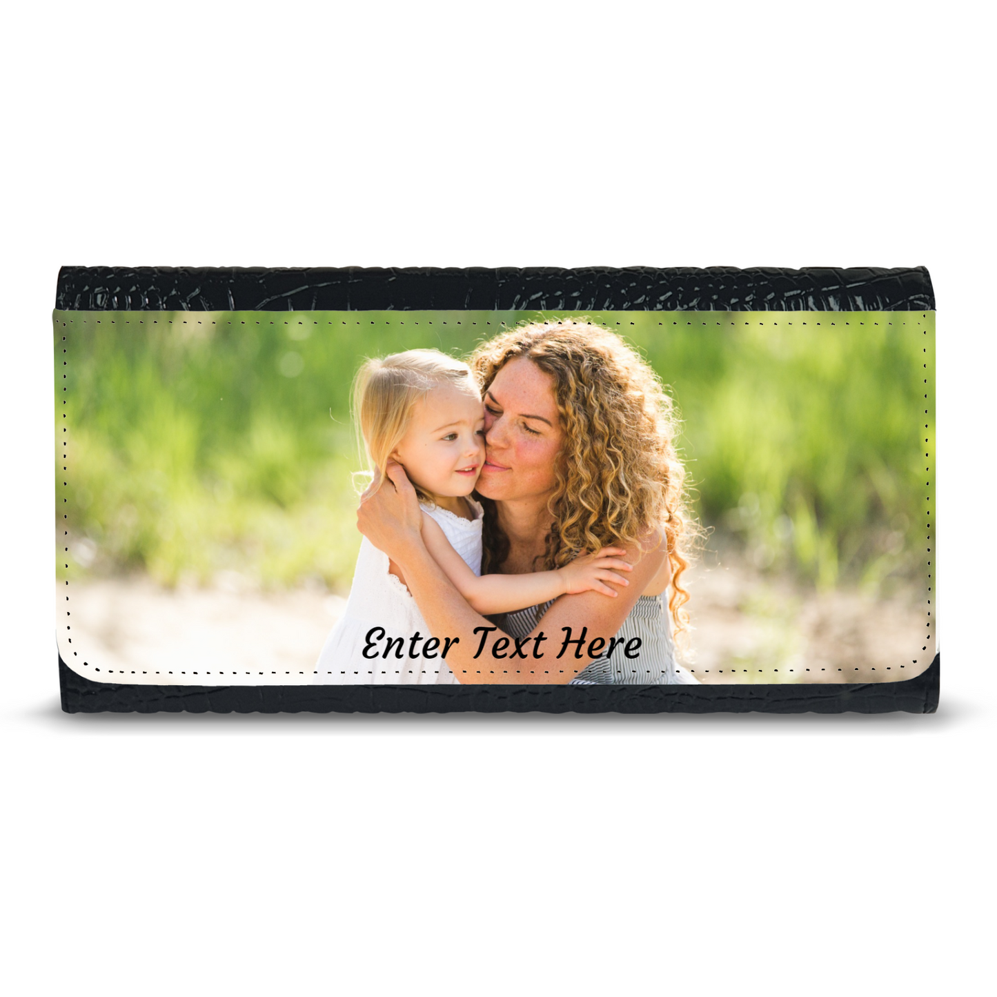 Personalized Photo Upload Faux Crocodile Skin Ladies Purse