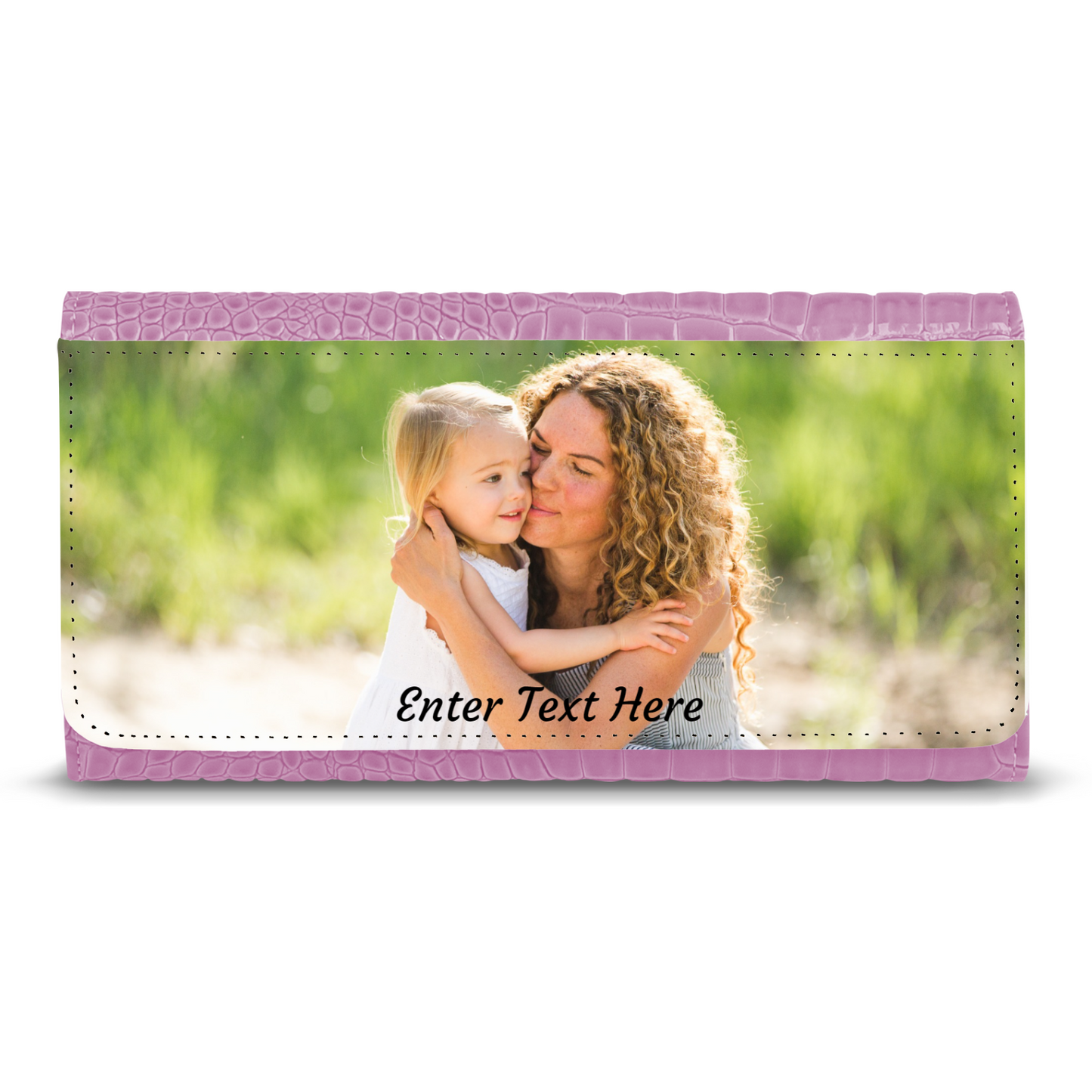 Personalized Photo Upload Faux Crocodile Skin Ladies Purse