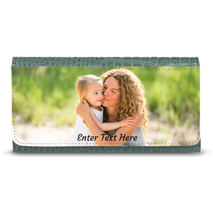 Personalized Photo Upload Faux Crocodile Skin Ladies Purse