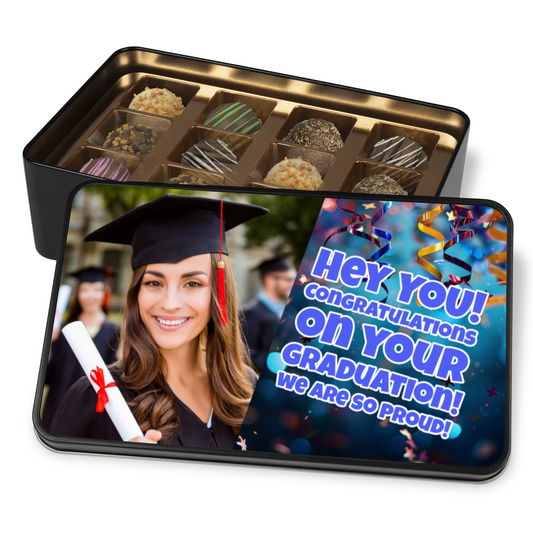 Hey You Congrats On Your Graduation Tin Of Handmade Truffles