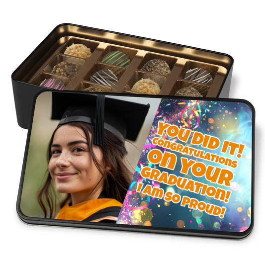 You Did It Congratulations On Your Graduation Tin Of Handmade Truffles