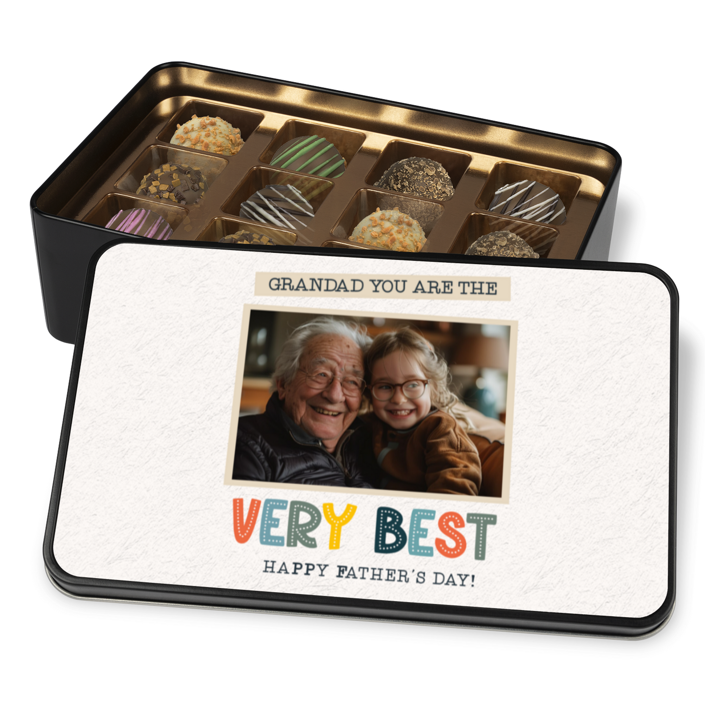 Grandad You Are The Very Best Happy Father's Day Tin Of Handmade Truffles