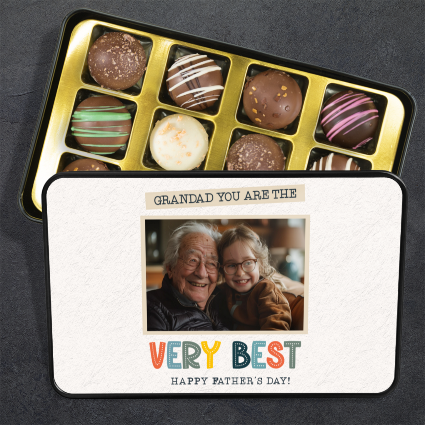 Grandad You Are The Very Best Happy Father's Day Tin Of Handmade Truffles