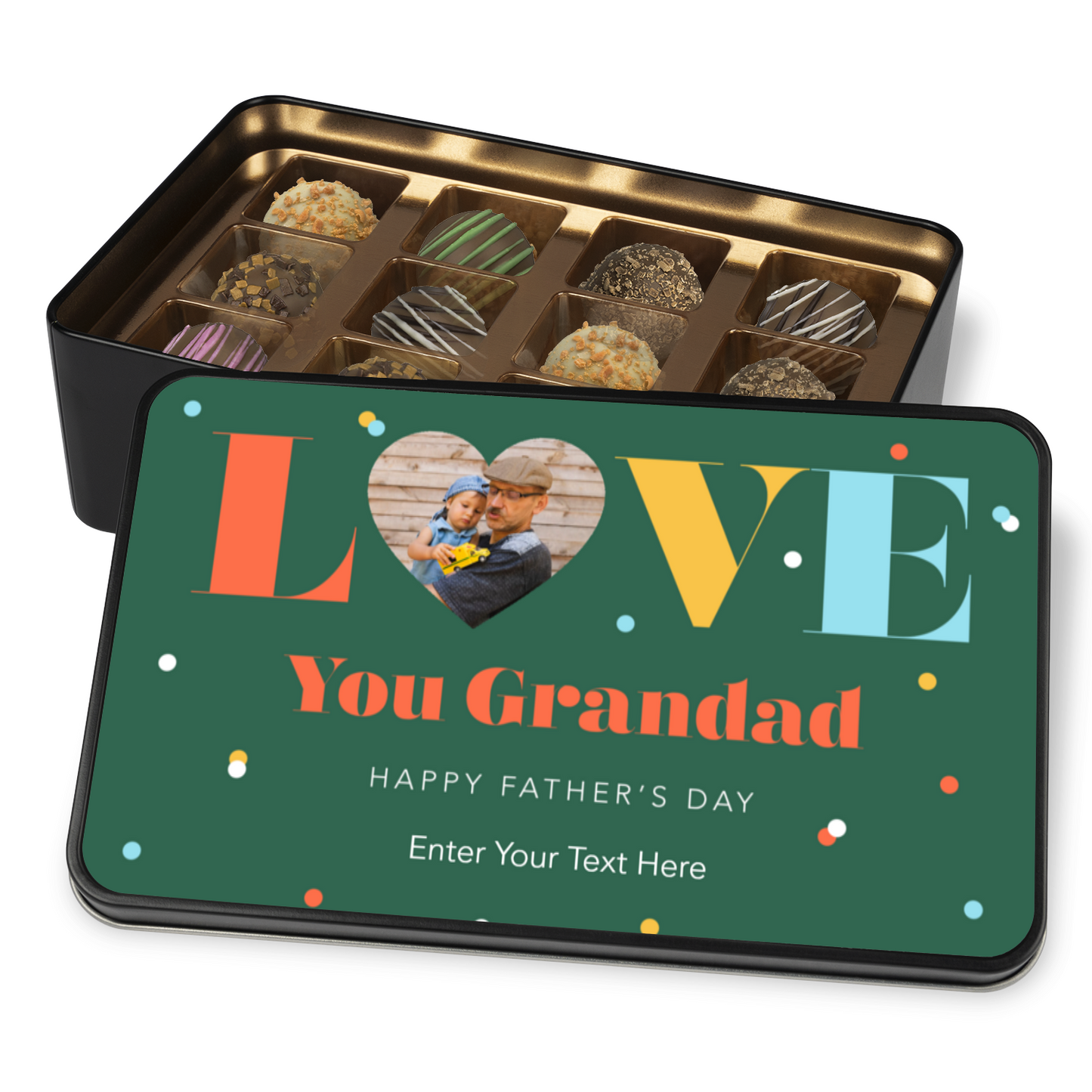 Love You Grandad Happy Father's Day Tin Of Handmade Chocolates