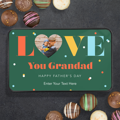 Love You Grandad Happy Father's Day Tin Of Handmade Chocolates