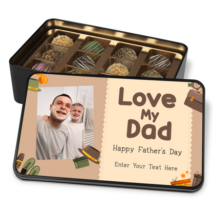 Love My Dad Happy Father's Day Tin Of Handmade Chocolates