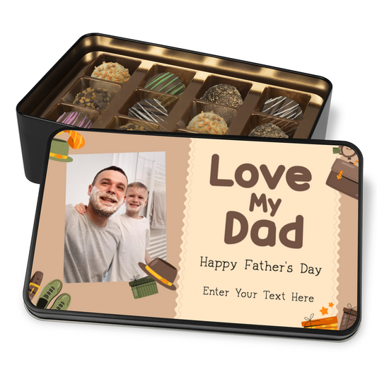 Love My Dad Happy Father's Day Tin Of Handmade Chocolates