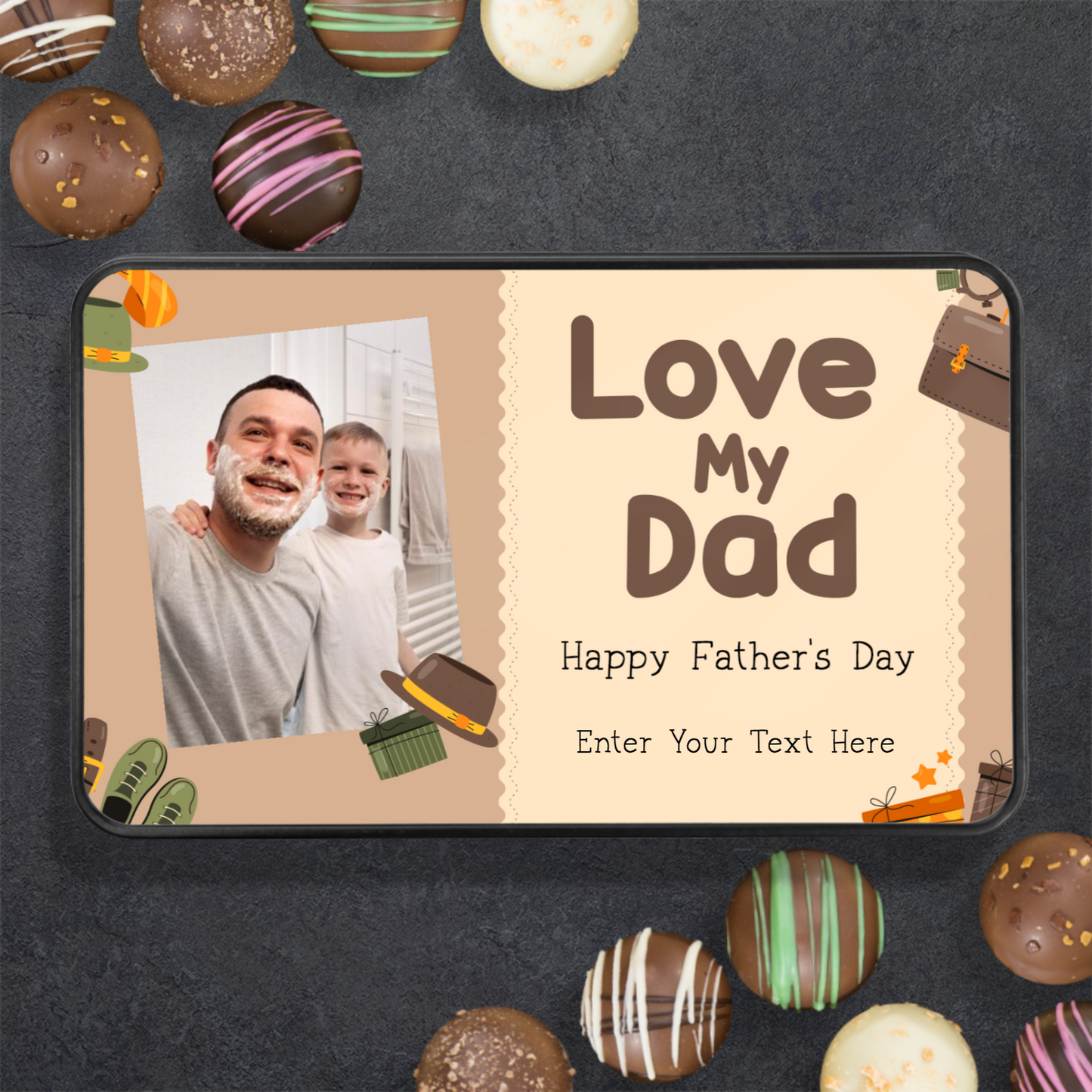 Love My Dad Happy Father's Day Tin Of Handmade Chocolates