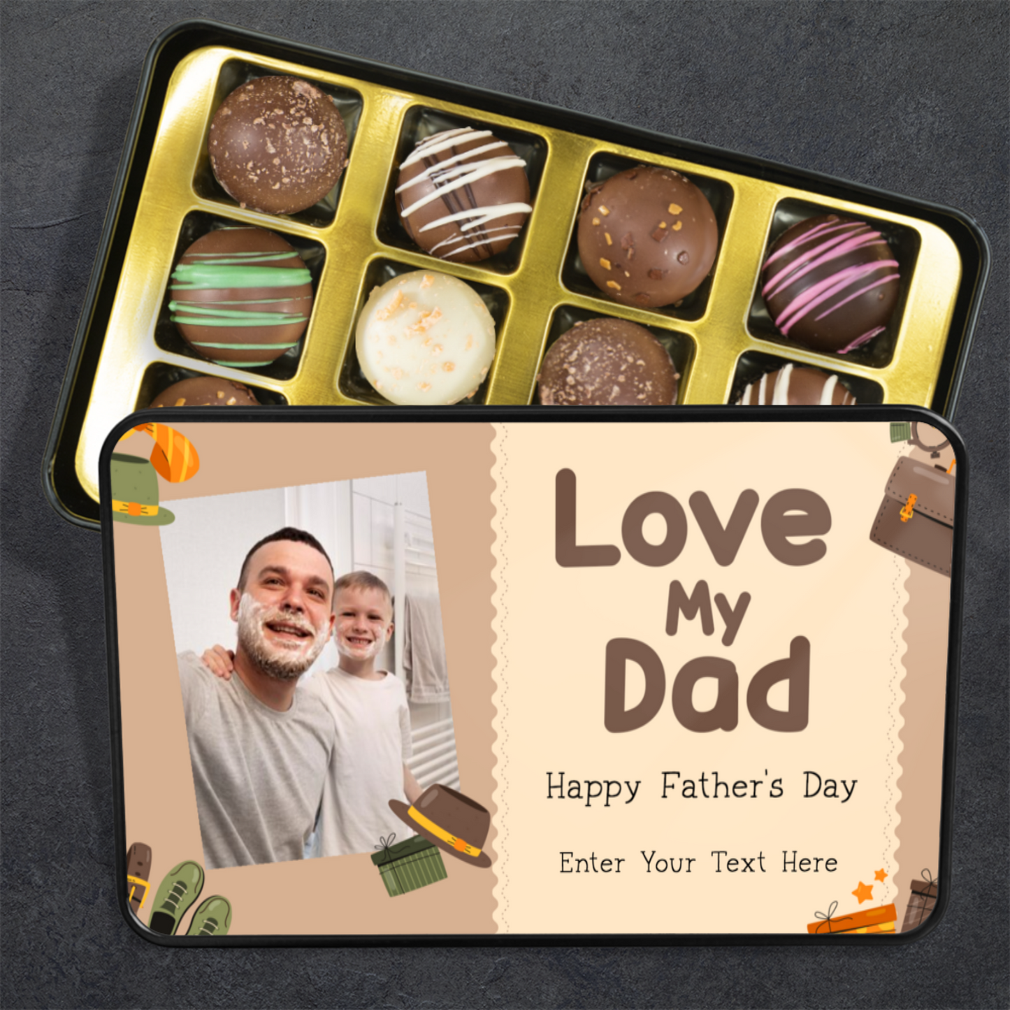 Love My Dad Happy Father's Day Tin Of Handmade Chocolates