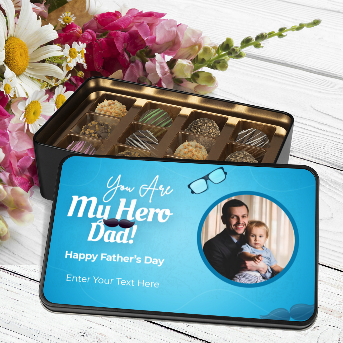 You Are My Hero Dad Happy Father's Day Tin Of Handmade Chocolates