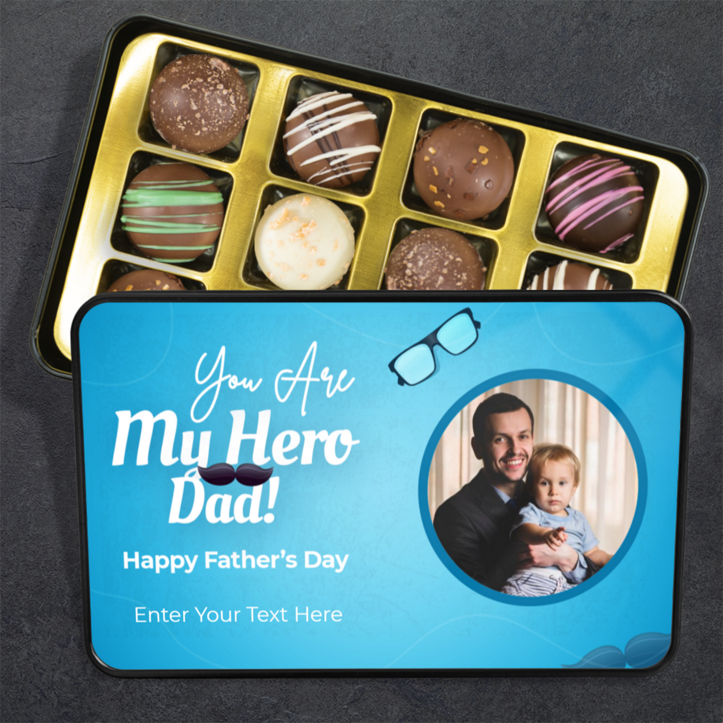 You Are My Hero Dad Happy Father's Day Tin Of Handmade Chocolates