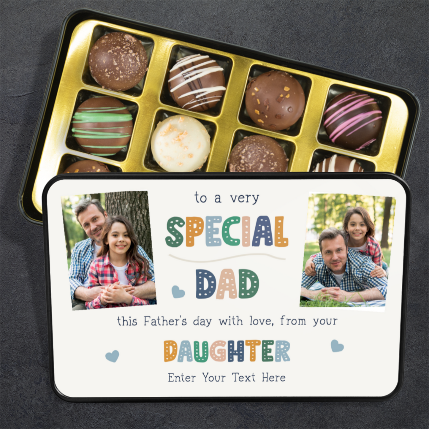 To A Very Special Dad This Father's Day With Love Tin Of Handmade Chocolates