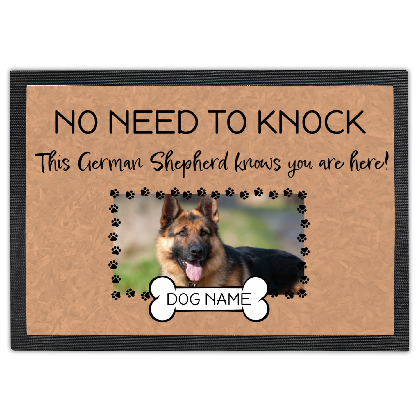 No Need To Knock This German Shepherd Knows You Are Here With Your Dogs Name & Photo Upload