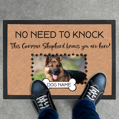 No Need To Knock This German Shepherd Knows You Are Here With Your Dogs Name & Photo Upload