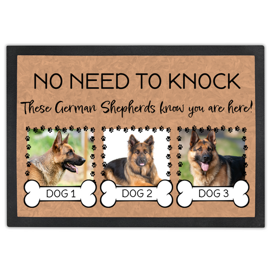 No Need To Knock These German Shepherds Know You Are Here With 3 Dogs Names &  3 Photo Uploads