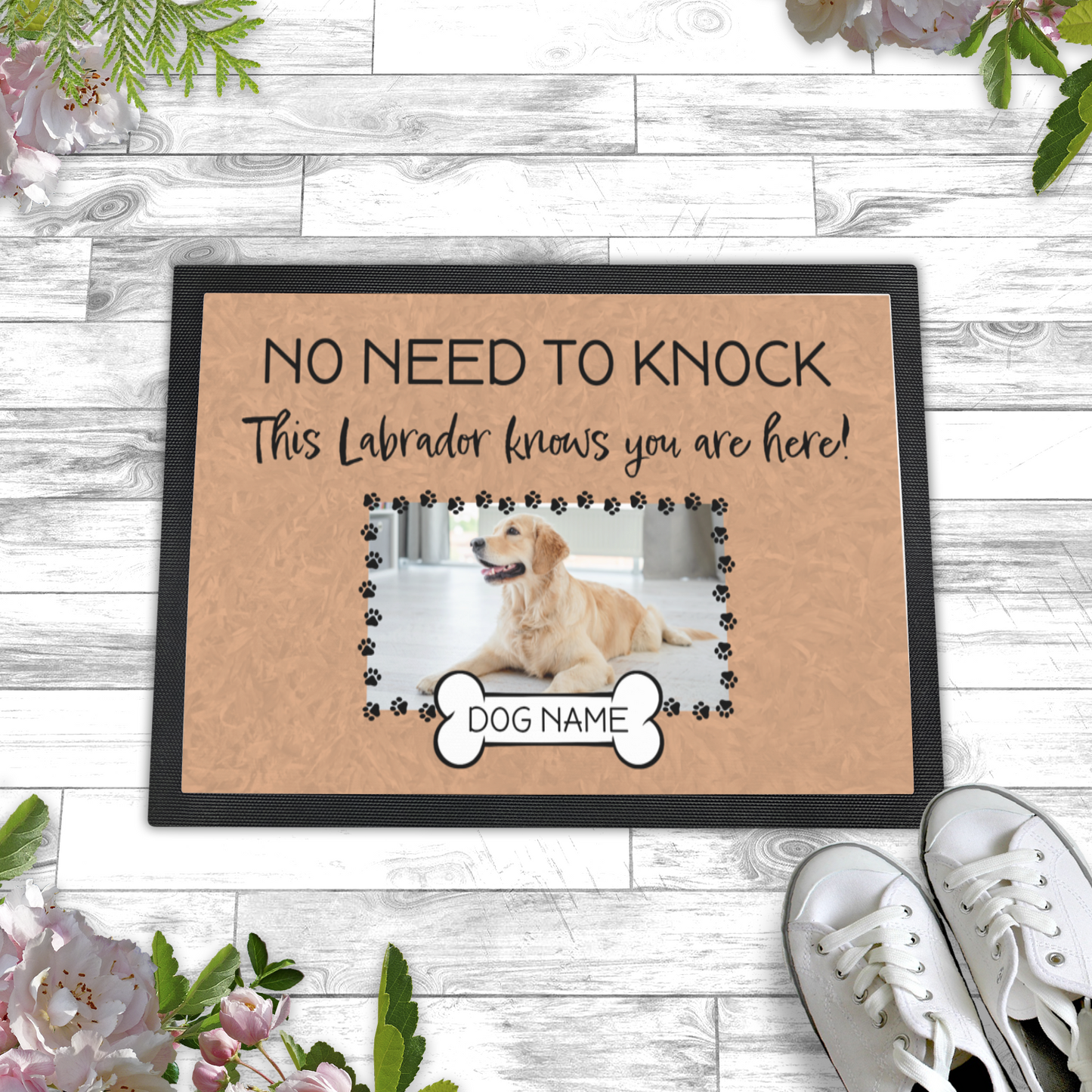 No Need To Knock This Labrador Knows You Are Here With Your Dogs Name & Photo Upload