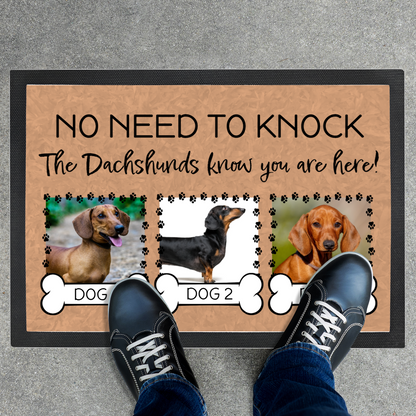 No Need To Knock These Dachshunds Know You Are Here With 3 Dogs Names &  3 Photo Uploads