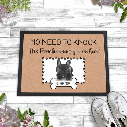 No Need To Knock This French Bulldog Knows You Are Here With Your Dogs Name & Photo Upload