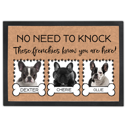 No Need To Knock These French Bulldogs Know You Are Here With 3 Dogs Names &  3 Photo Uploads