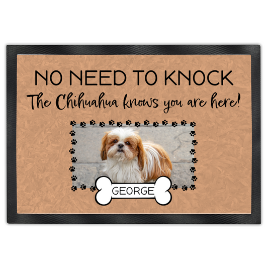 No Need To Knock This Shih Tzu Knows You Are Here With Your Dogs Name & Photo Upload