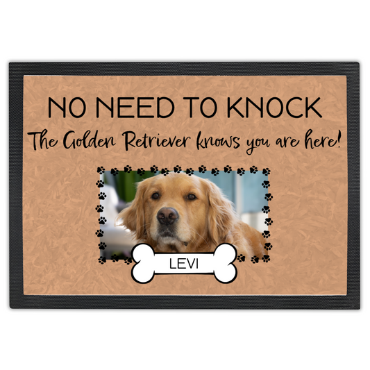 No Need To Knock This Golden Retriever Knows You Are Here With Your Dogs Name & Photo Upload