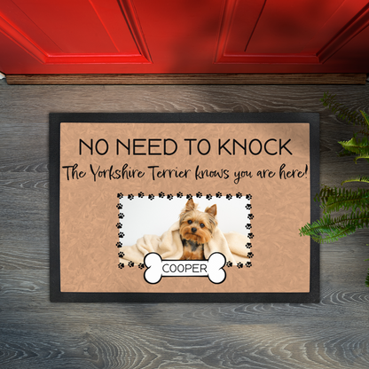 No Need To Knock This Yorkshire Terrier Knows You Are Here With Your Dogs Name & Photo Upload