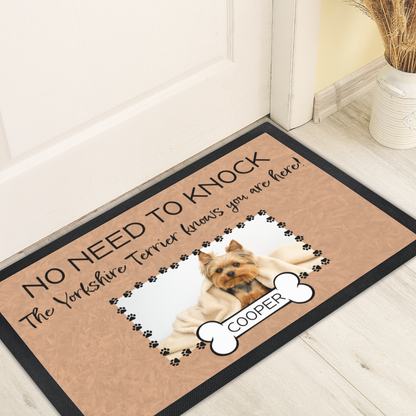 No Need To Knock This Yorkshire Terrier Knows You Are Here With Your Dogs Name & Photo Upload