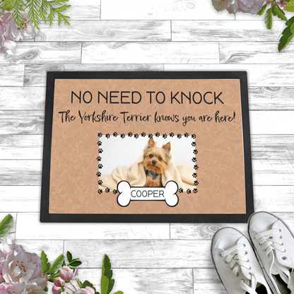 No Need To Knock This Yorkshire Terrier Knows You Are Here With Your Dogs Name & Photo Upload