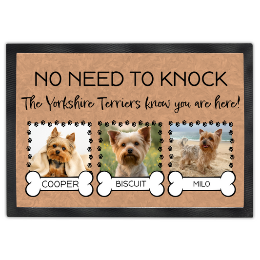 No Need To Knock These Yorkshire Terriers Know You Are Here With 3 Dogs Names &  3 Photo Uploads