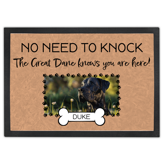 No Need To Knock This Great Dane Knows You Are Here With Your Dogs Name & Photo Upload