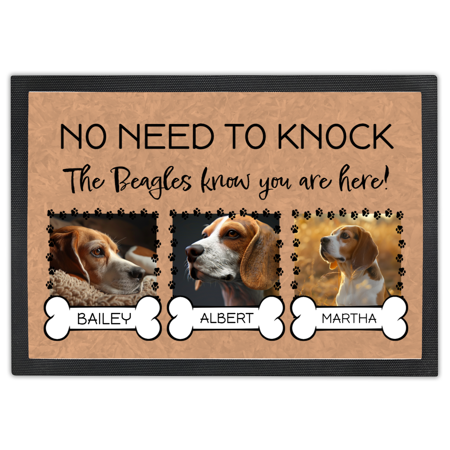 No Need To Knock These Beagles Know You Are Here With 3 Dogs Names &  3 Photo Uploads