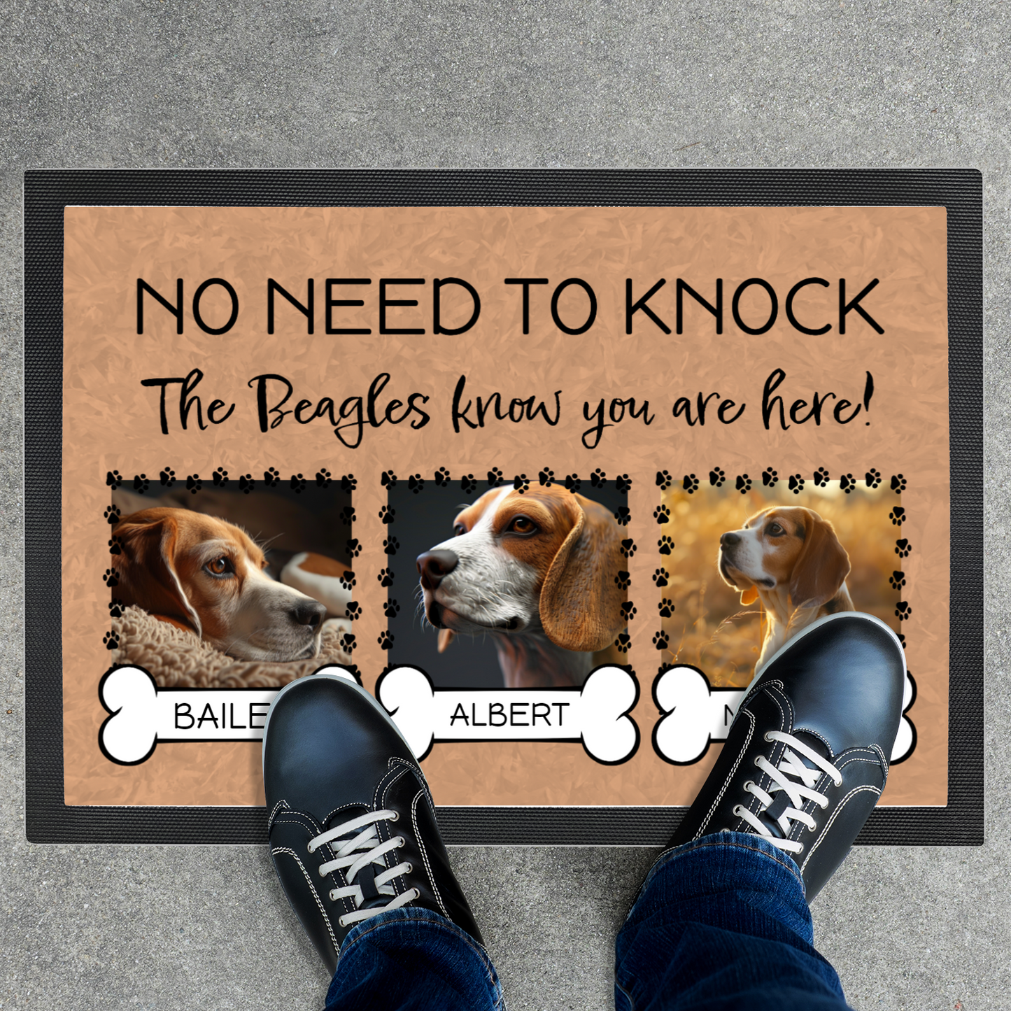 No Need To Knock These Beagles Know You Are Here With 3 Dogs Names &  3 Photo Uploads