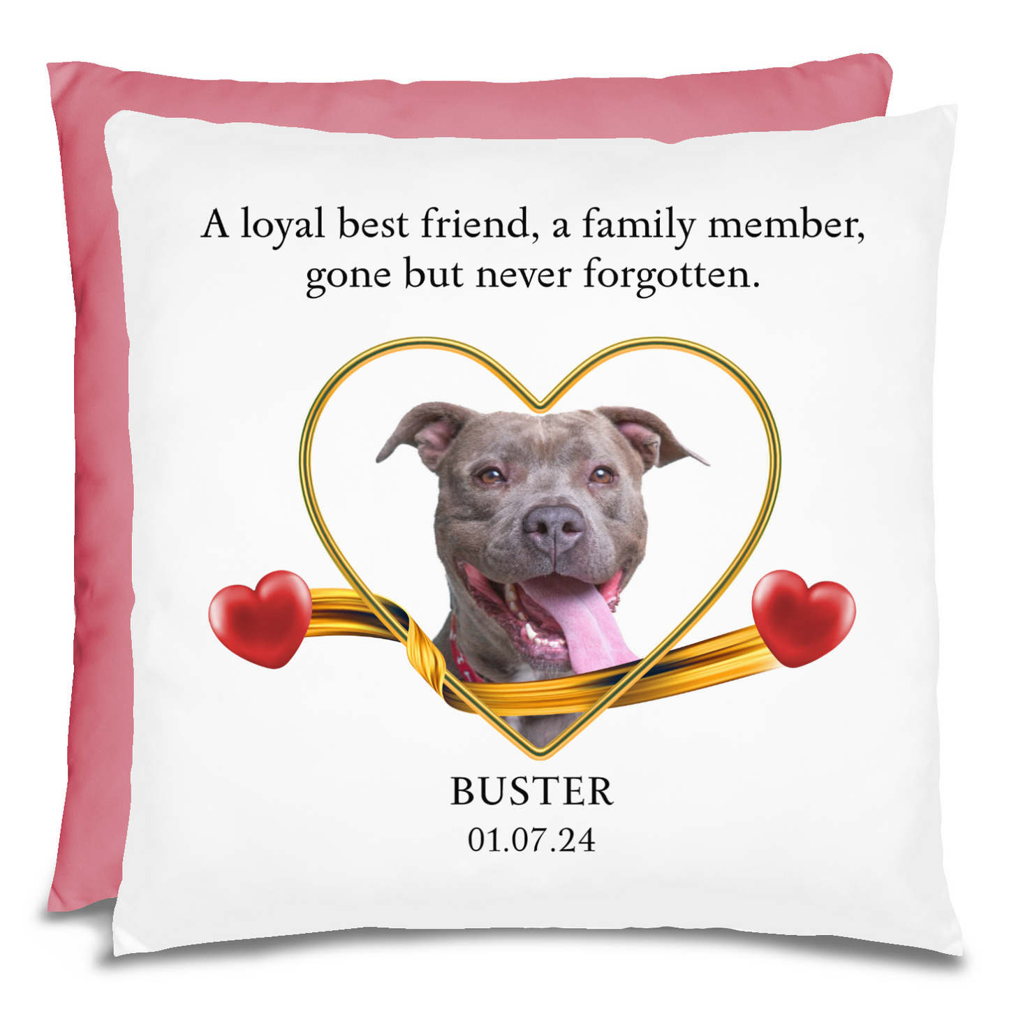 Personalized Pet Memorial Pit bull Pillow