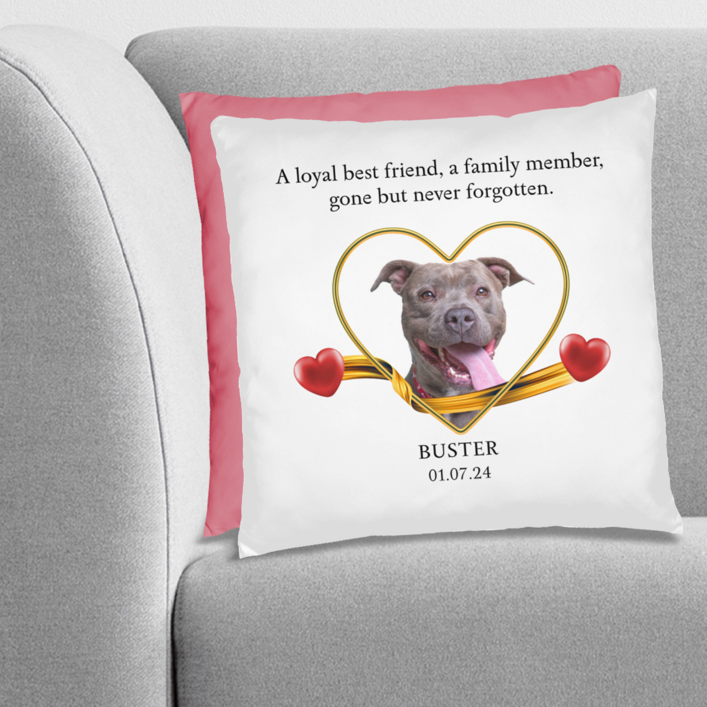 Personalized Pet Memorial Pit bull Pillow