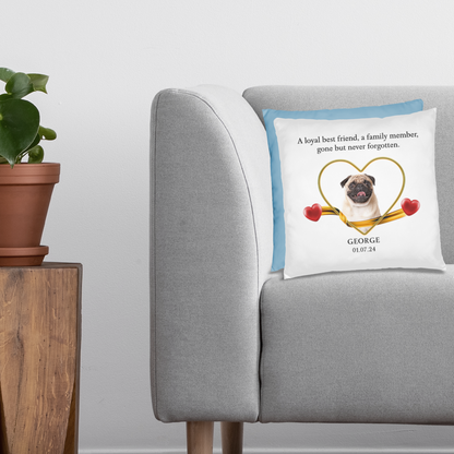 Personalized Pet Memorial Pug Pillow