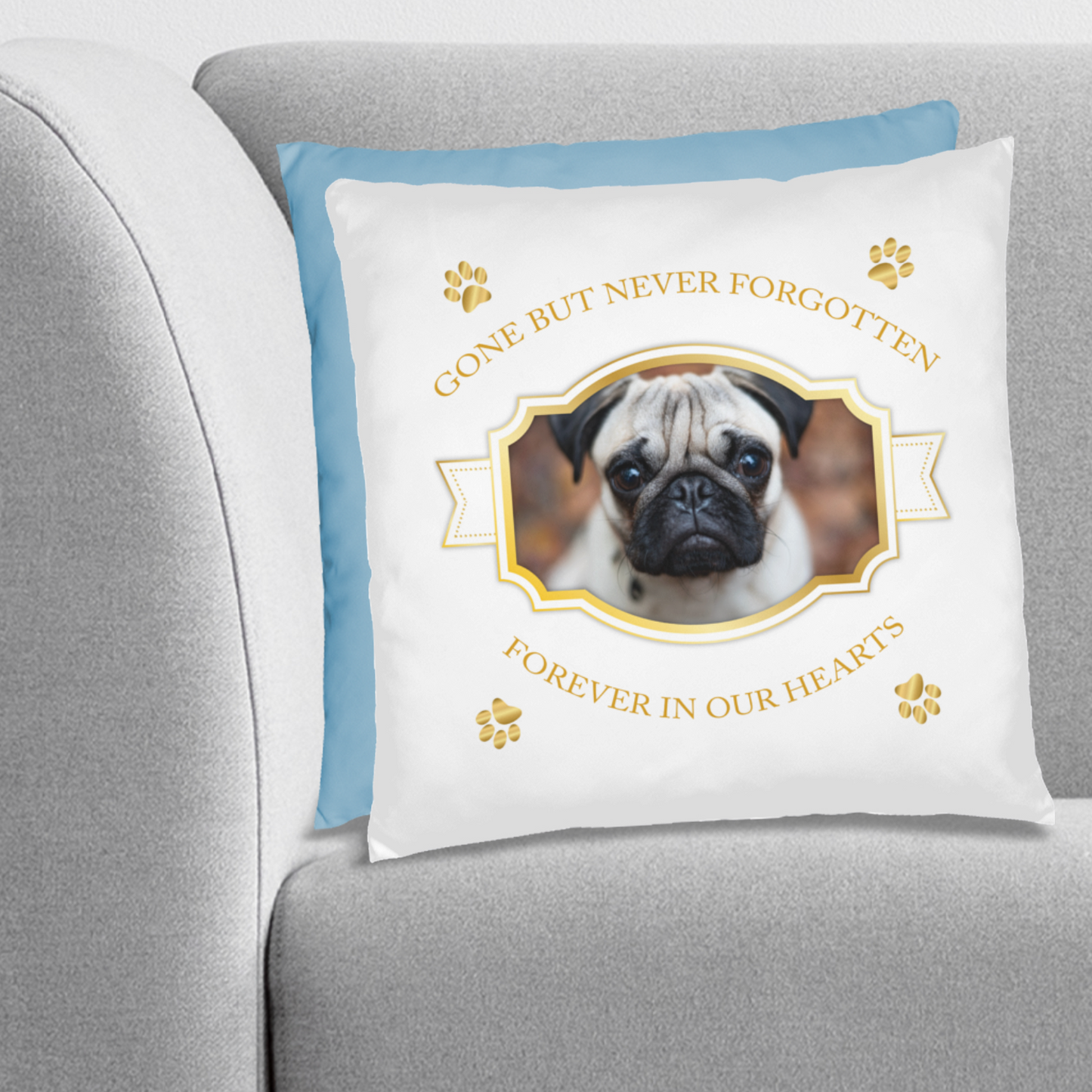 Personalized Pet Memorial Pug Pillow