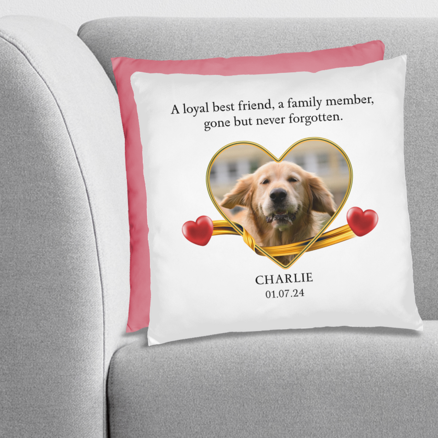 Personalized Pet Memorial Golden Retriever Pillow